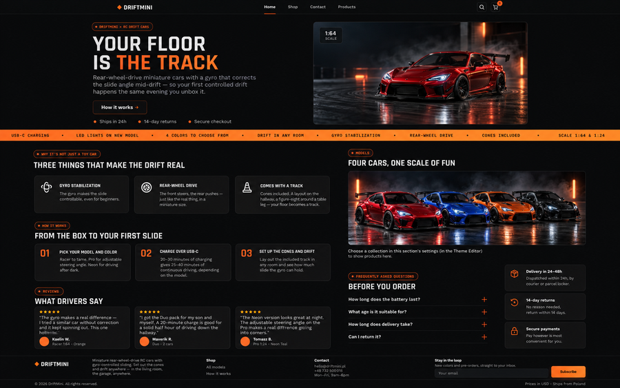 DriftMini — Shopify Theme for RC & Scale Model Car Stores