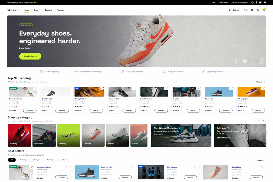Stryde — Premium Athletic Footwear Shopify Theme